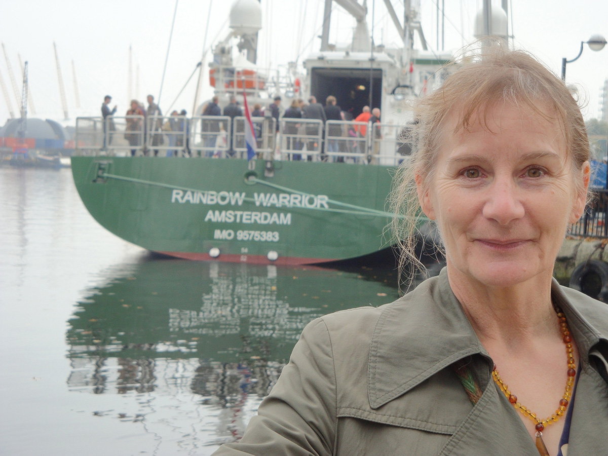 Susie Hewson, Natracare founder and Greenpeace Rainbow Warrior
