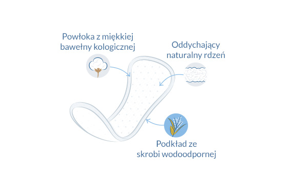 Ekologiczne wkładki higieniczne curved ilustracja