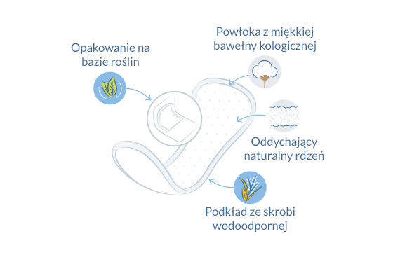 Ekologiczne wkładki higieniczne normal ilustracja