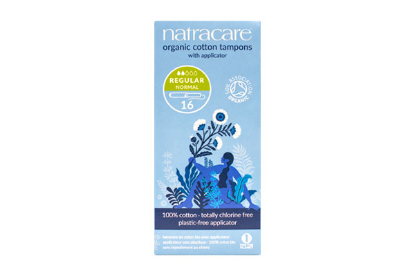 Tampons regular normal en coton bio avec applicateur pack image