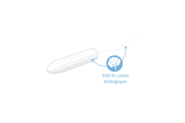 Tampons regular normal en coton bio sans applicateur illustration