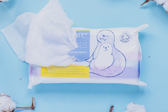 可生物分解的嬰兒濕紙巾照片