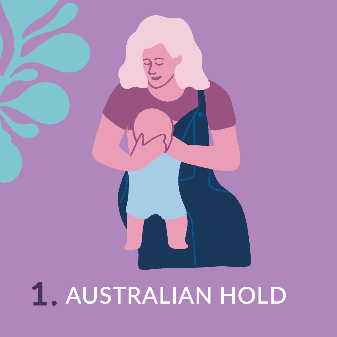 Australian hold breastfeeding position