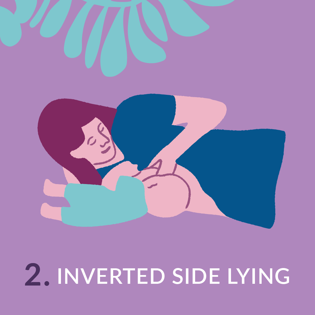 Inverted side lying breastfeeding position