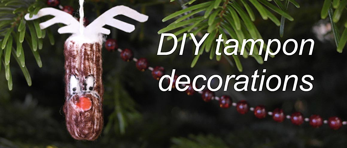 DIY rudolph tampon decoration