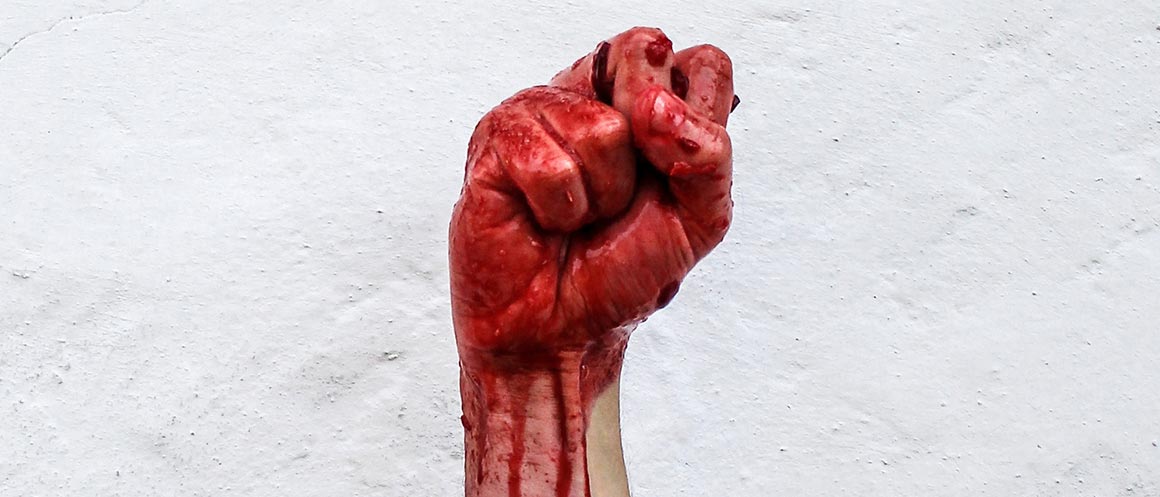 fist with blood