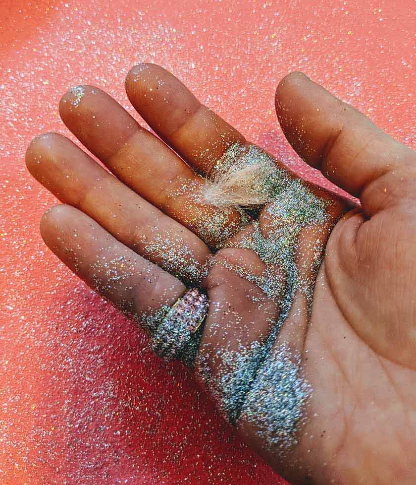 glitter in hand