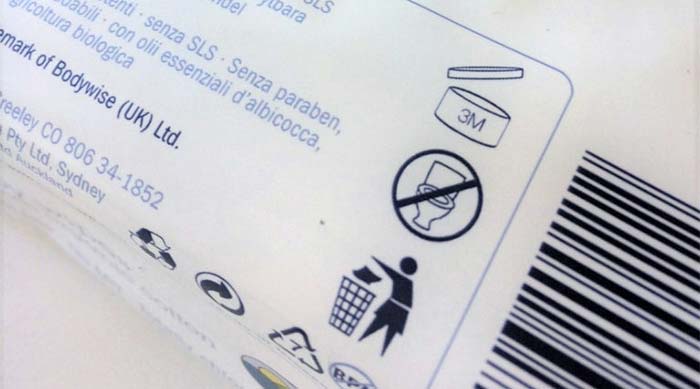 imagen de etiquetado que dice no tirar al inodoro en toallitas húmedas
