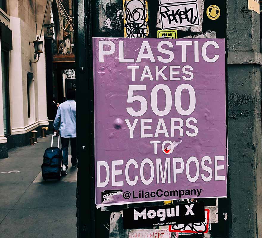 plastic decompose fact sign
