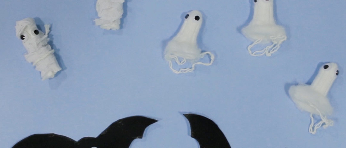 DIY tampon halloween decorations