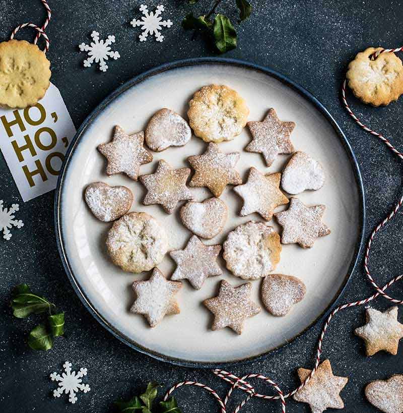 Sugar dusted christmas biscuits