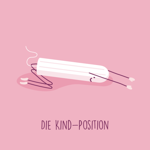 die kind position yoga-stellung