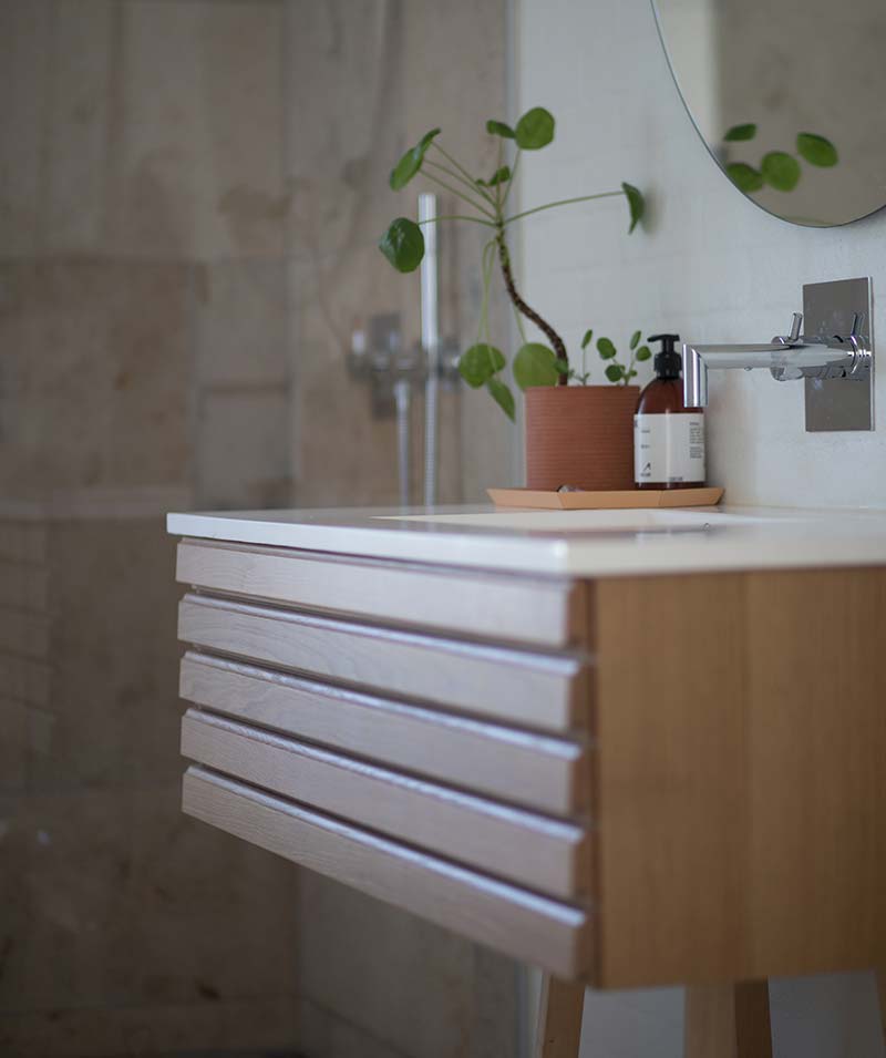 contemporary bathroom sink and cupboard