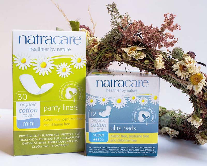 natracare mini panty liners and ultra period pads 