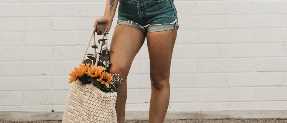 women carrying reusable shopping bag