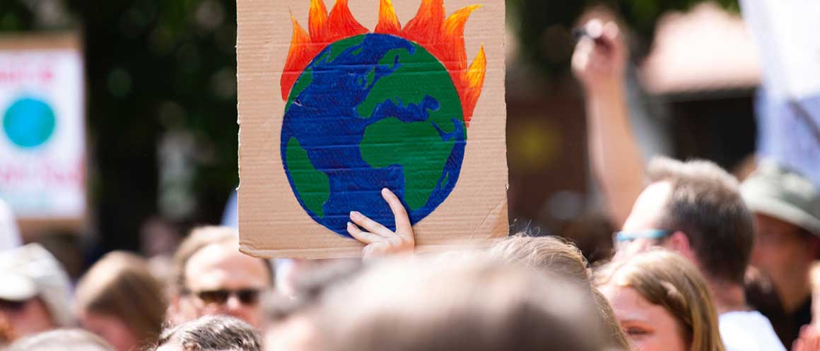 climate strike protest banner