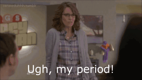 gif of tina fey talking about her period