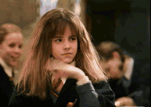 hermione granger making smelly gesture gif