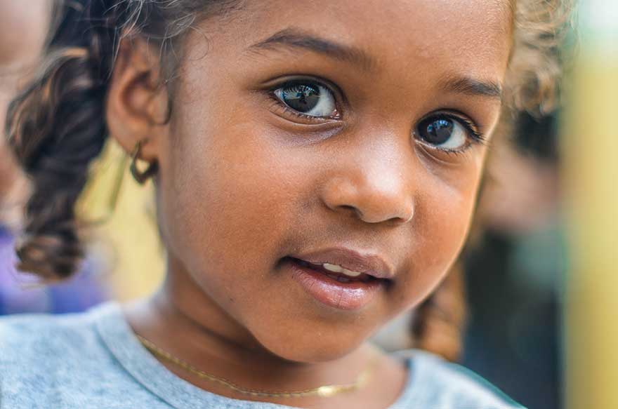 Little girl with big brown eyes