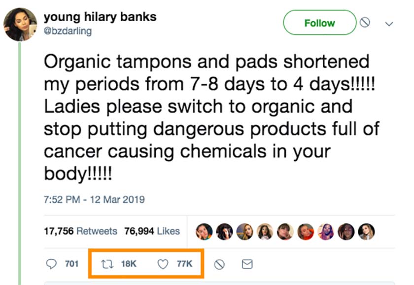 organic tampons shortening periods tweet