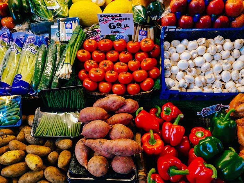 A stall with lots of vegetables