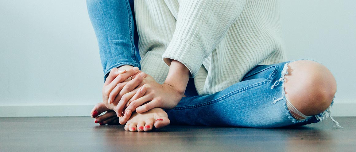 Woman sitting on the floor