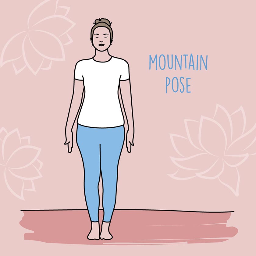 Vaasistha yoga - Tadasana ( Mountain Pose) A very simple yoga pose which is  regarded as the 'mother of asanas'. Tadasana sets the tone for the other  poses to follow. It serves