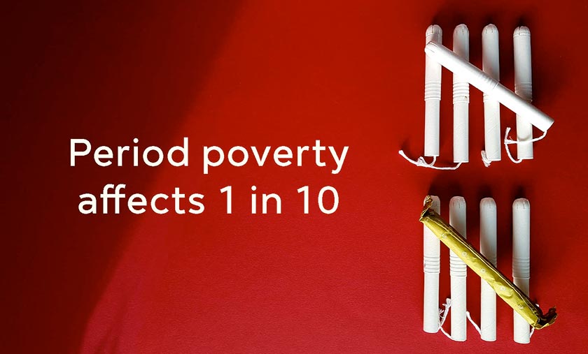 period poverty affects 1 in 10 infographic