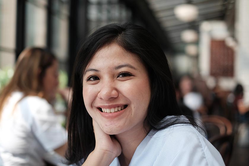 smiling woman at work