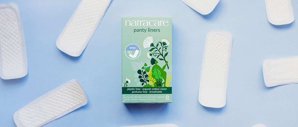 Natracare panty liners flatlay