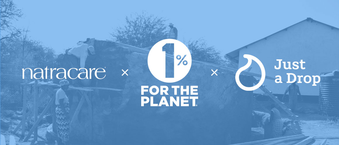 Natracare en Just a Drop partnerschap 1% for the planet