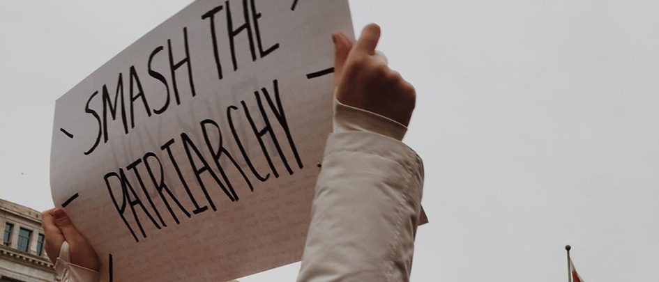 smash the patriarchy protest banner