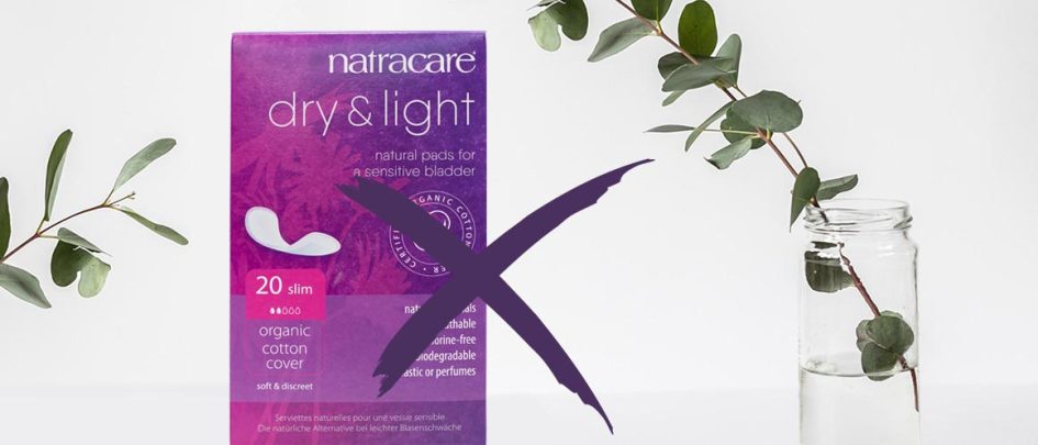 Natracare dry & light incontinence pads with foliage