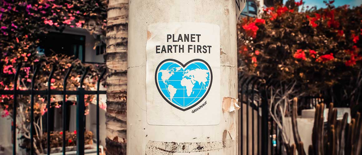 Planet Earth First Poster an einem Laternenpfahl