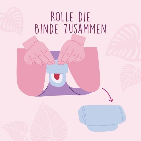 Rolle die Binde zusammen