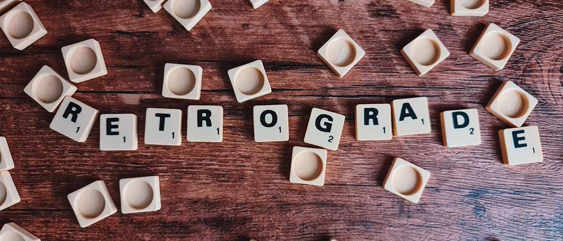 Le terme rétrograde en lettres de scrabble