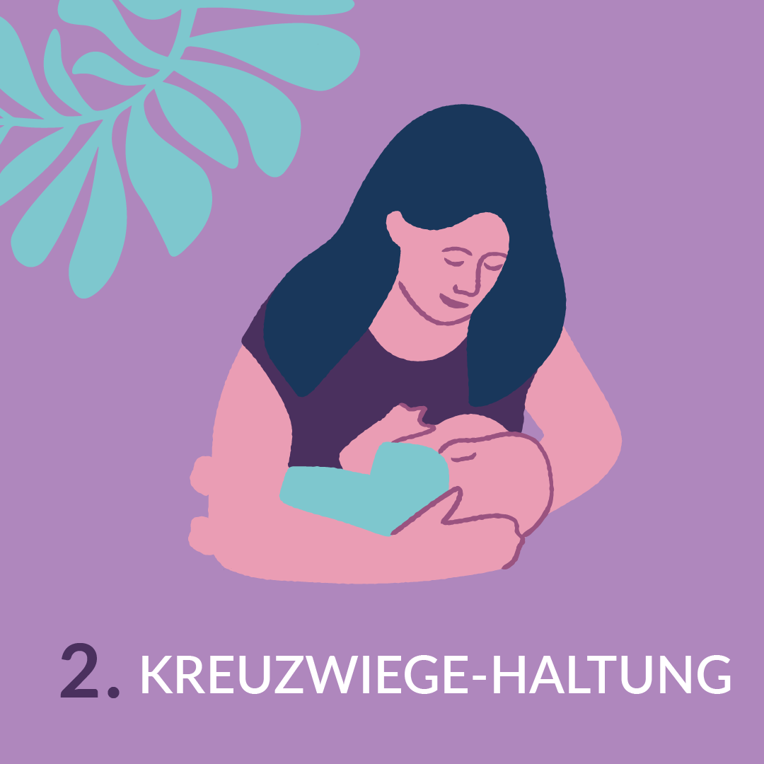 Kreuzwiege-Haltung Stillpositionen