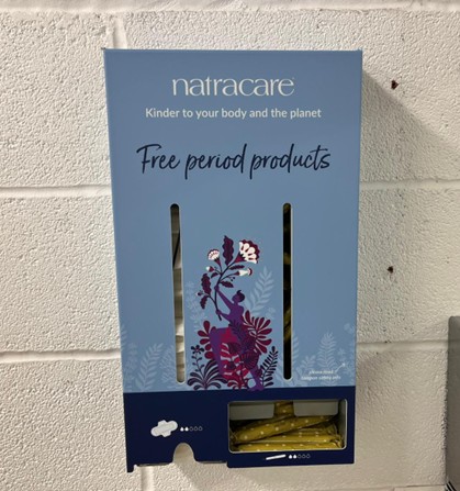 Natracare period product dispenser at Ashton Gate Stadium