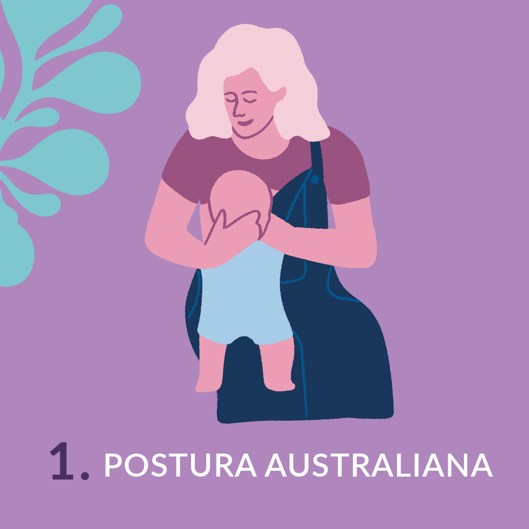 Postura australiana posición para dar el pecho