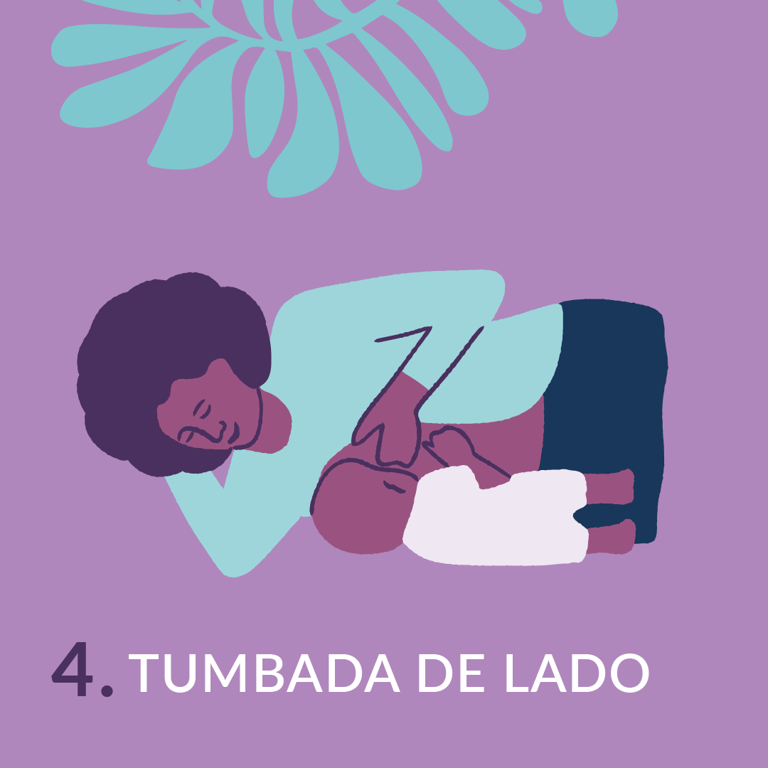 Cuna tumbada de lado posición para dar el pecho